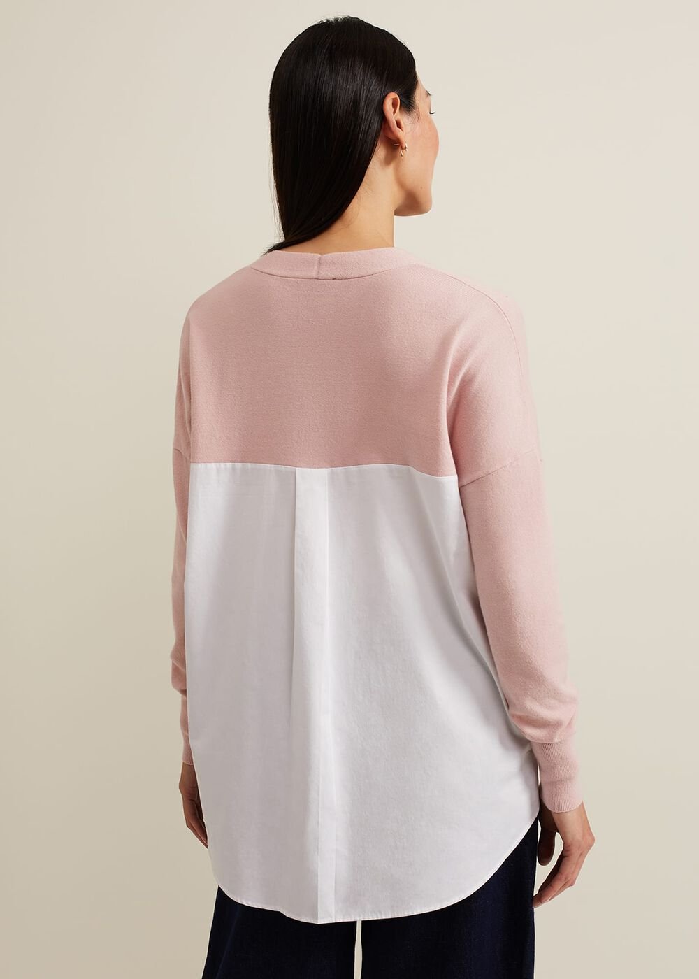 Kienna Woven Back Knit - Pink