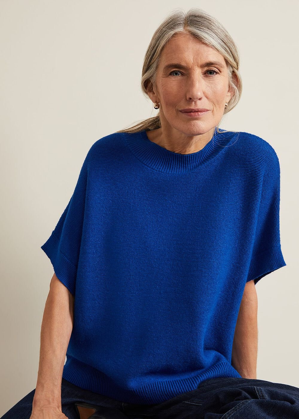 Grace Sleeveless Tabard Top - Cobalt