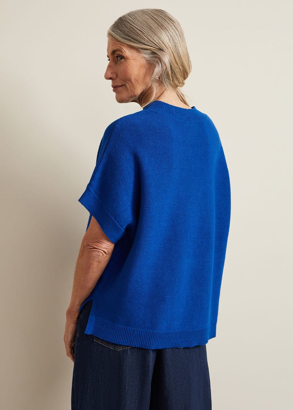Grace Sleeveless Tabard Top - Cobalt