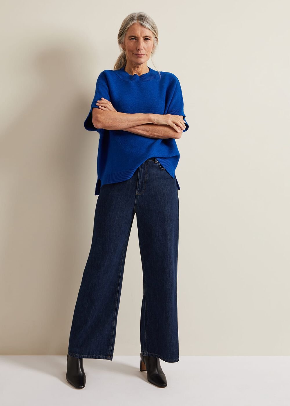 Grace Sleeveless Tabard Top - Cobalt