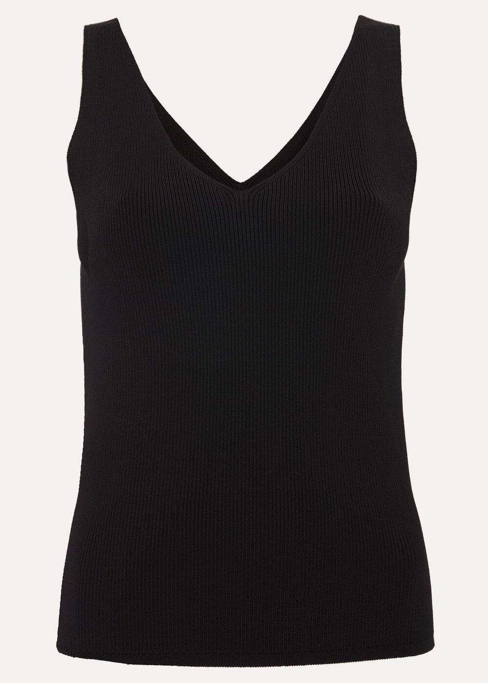 Jessie Ribbed V Neck Cami - Black
