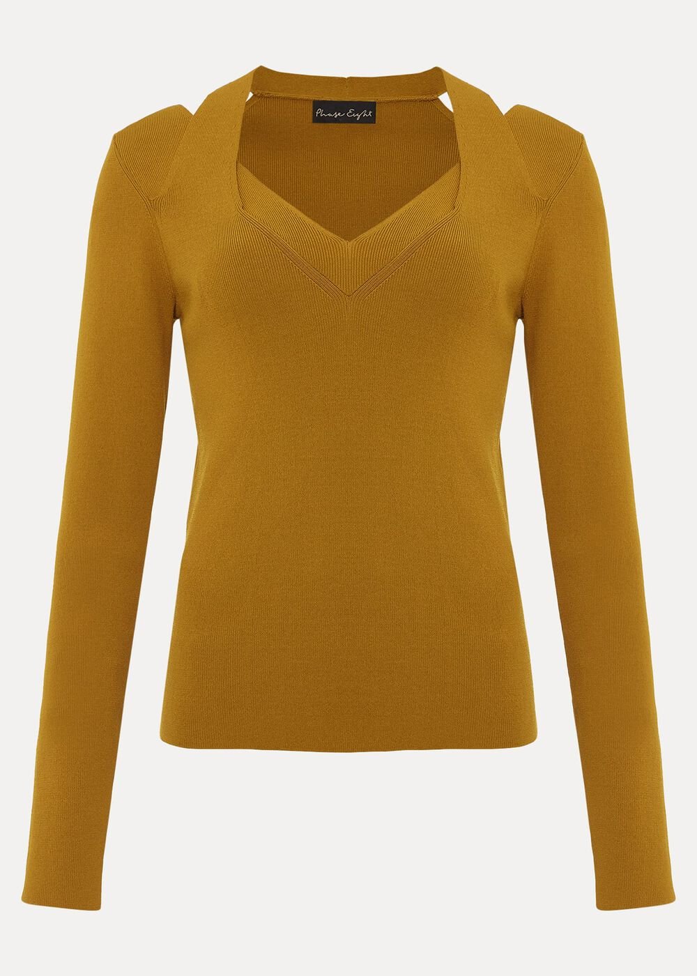 Emily Cut Out Compact Knit Top - Olive