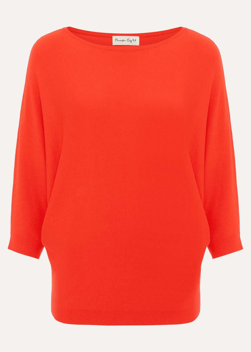Women's Bright Red Batwing Jumper - Coral