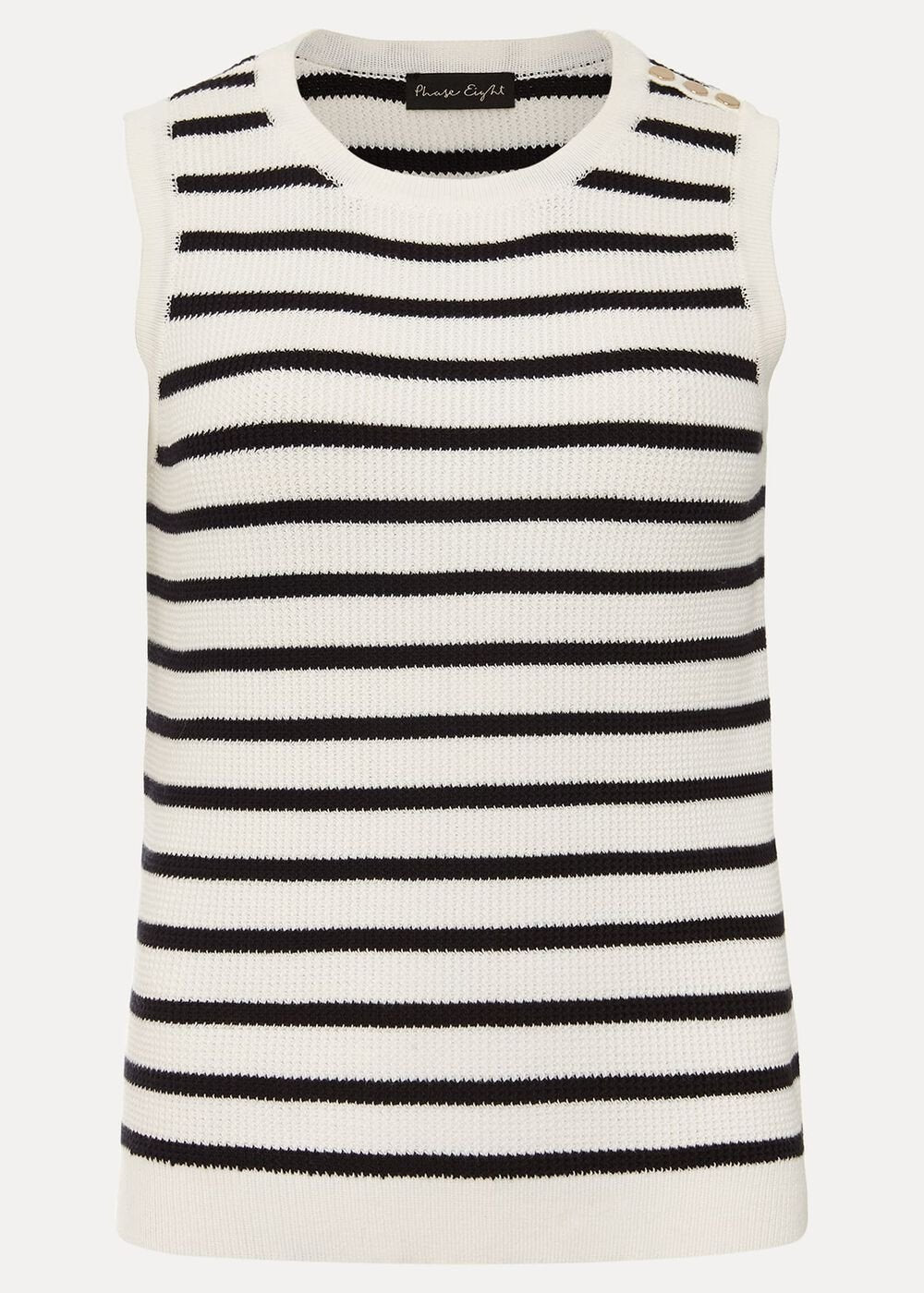 Chloe Stripe Vest - Ivory/Navy