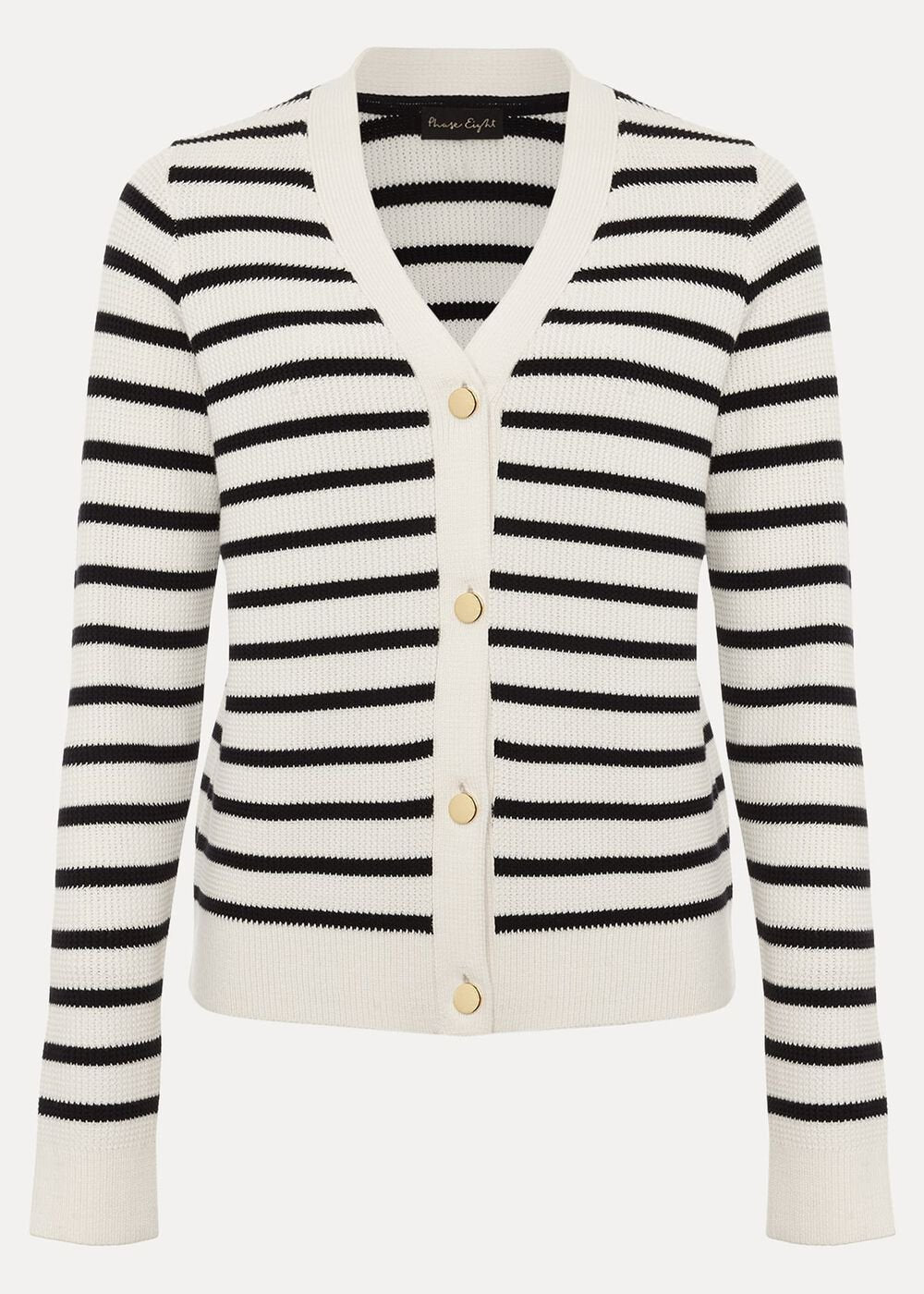 Chloe Stripe Cardigan - Ivory/Navy
