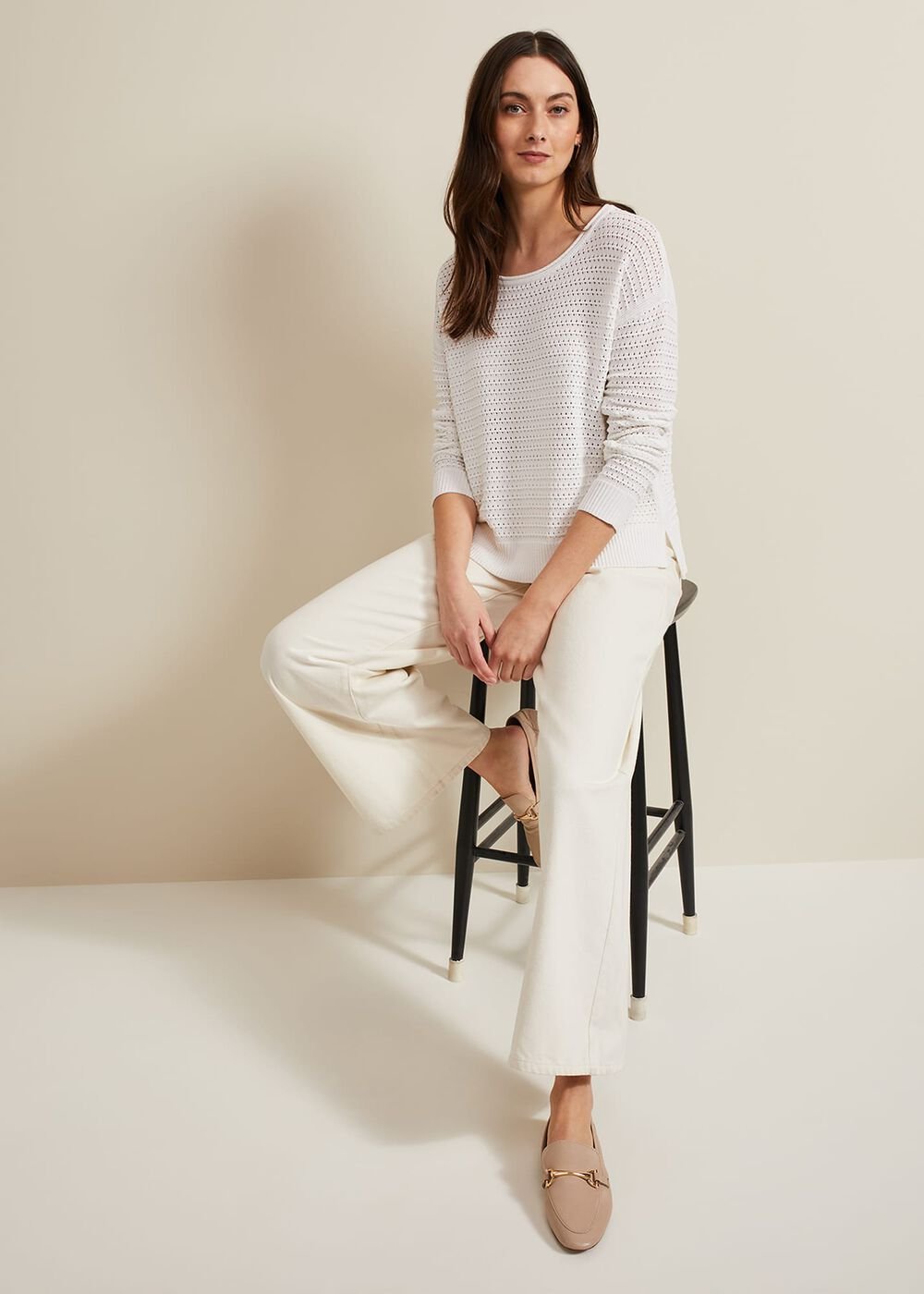 Annie Textured Jumper - Ivory