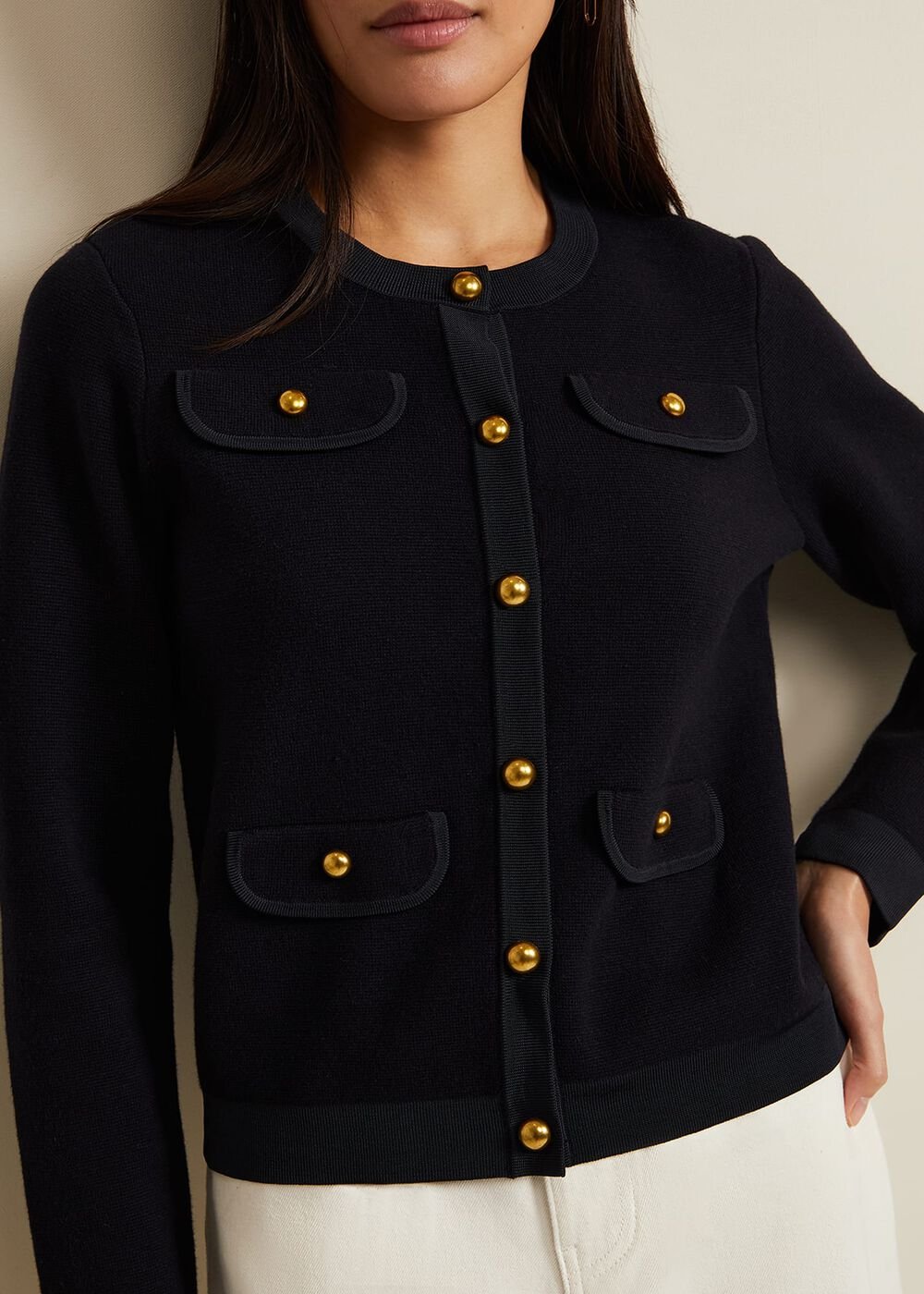 Libby Knitted Jacket - Navy