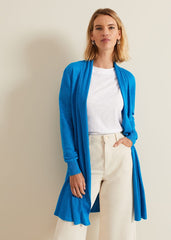 Louise Linen Longline Cardigan - Blue