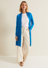 Louise Linen Longline Cardigan - Blue