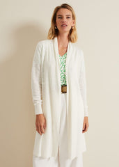 Louise Linen Longline Cardigan - Ivory