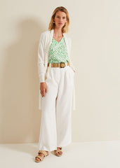Louise Linen Longline Cardigan - Ivory