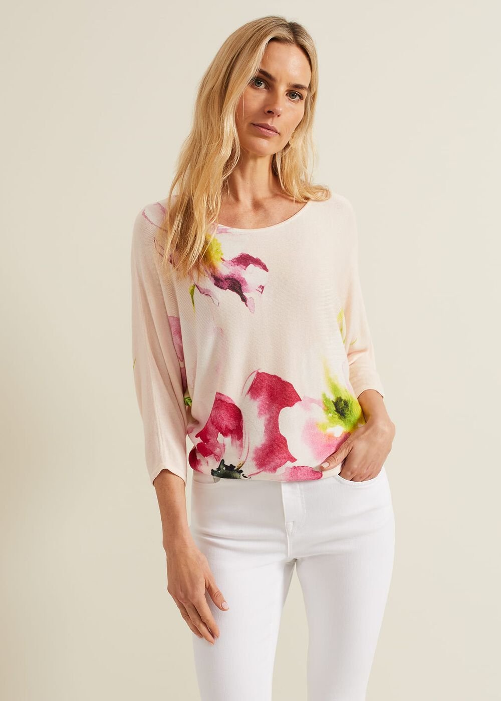 Erika Floral Placement Jumper - Multi-Coloured