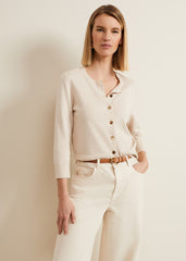 Robin Button Through Cardigan - Stone