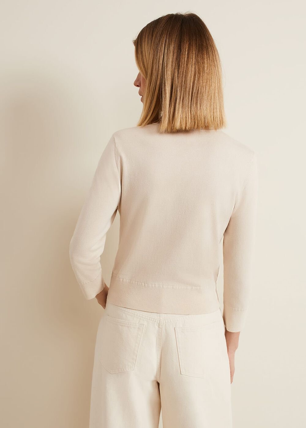Robin Button Through Cardigan - Stone