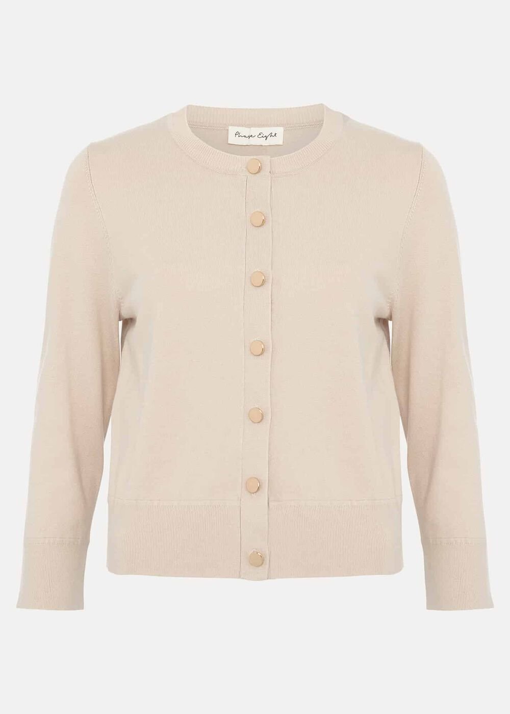 Robin Button Through Cardigan - Stone