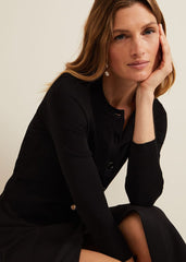Robin Button Through Cardigan - Black