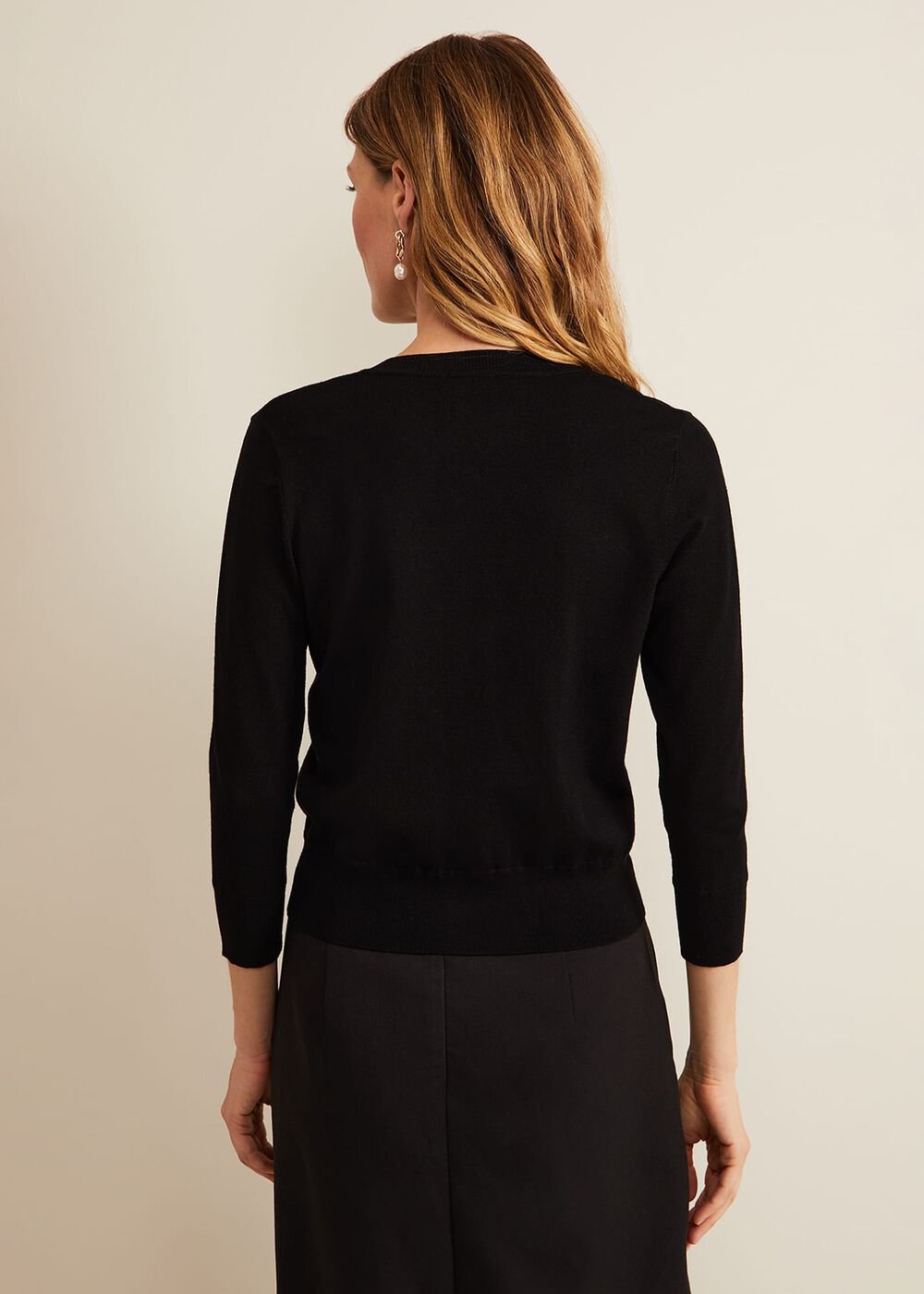 Robin Button Through Cardigan - Black