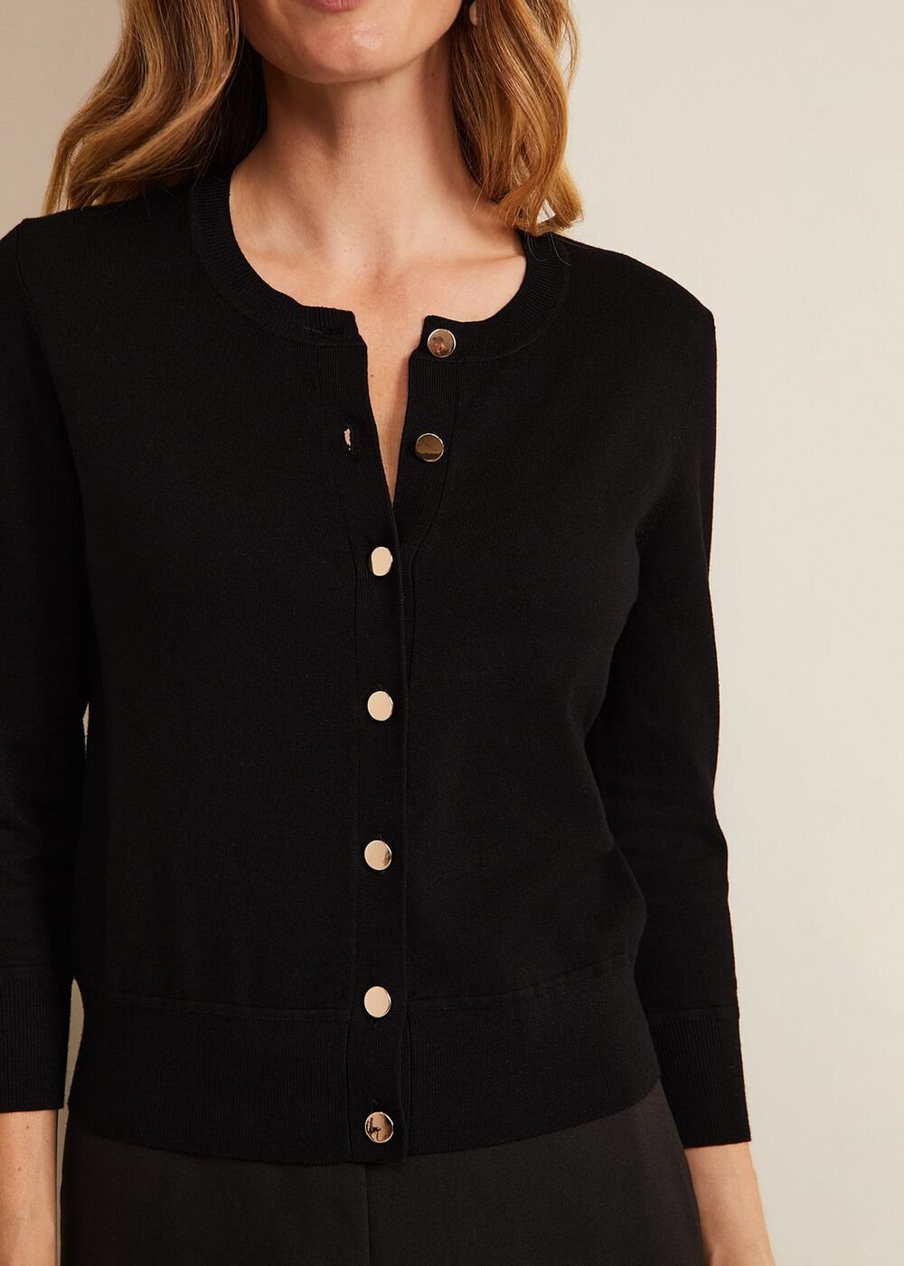 Robin Button Through Cardigan - Black