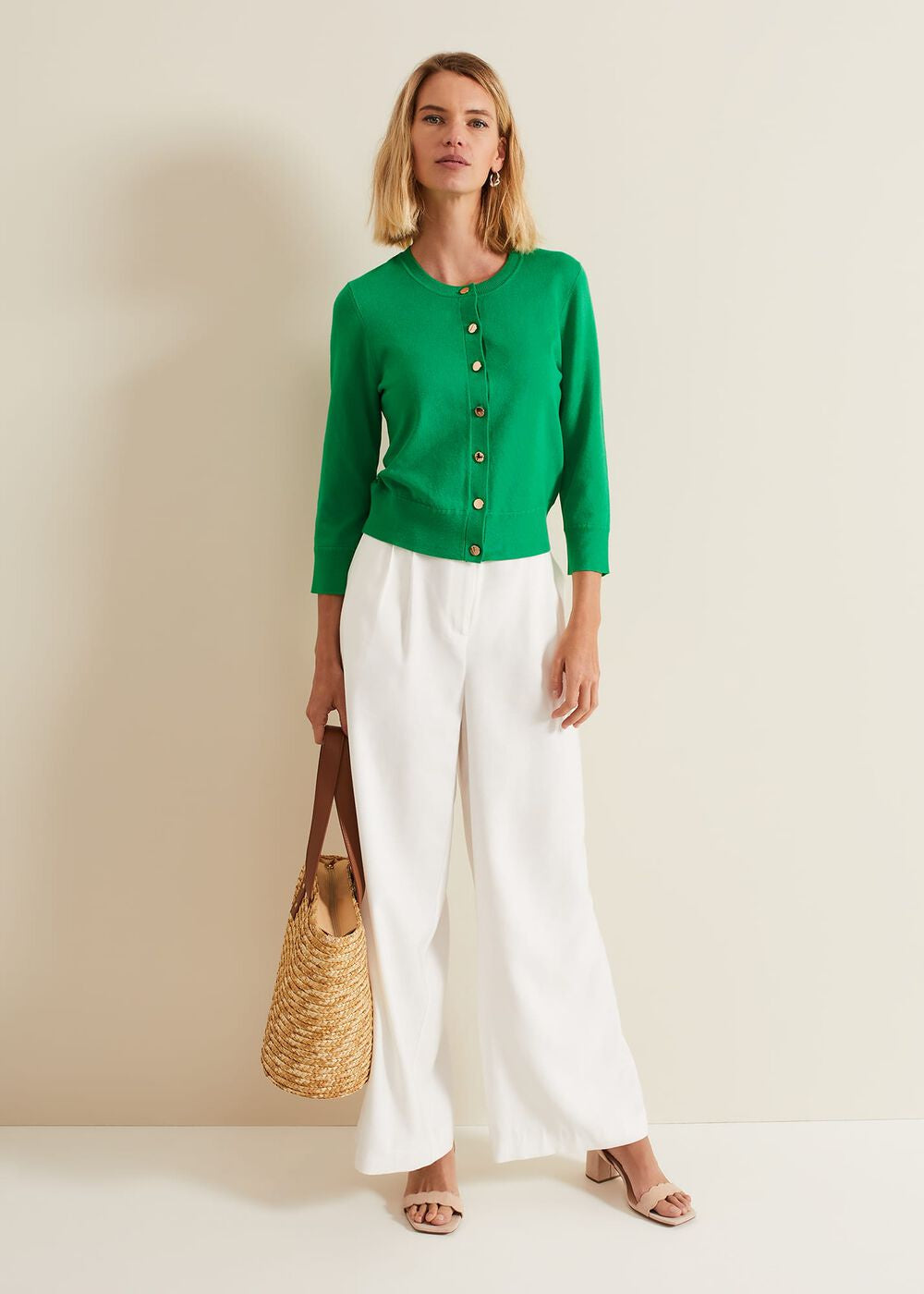 Robin Button Through Cardigan - Green
