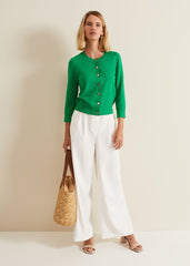Robin Button Through Cardigan - Green