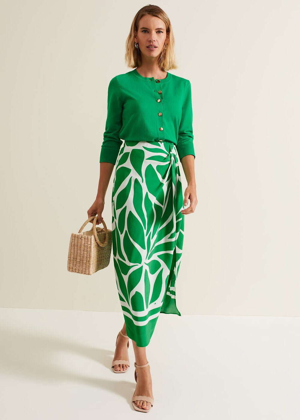Robin Button Through Cardigan - Green