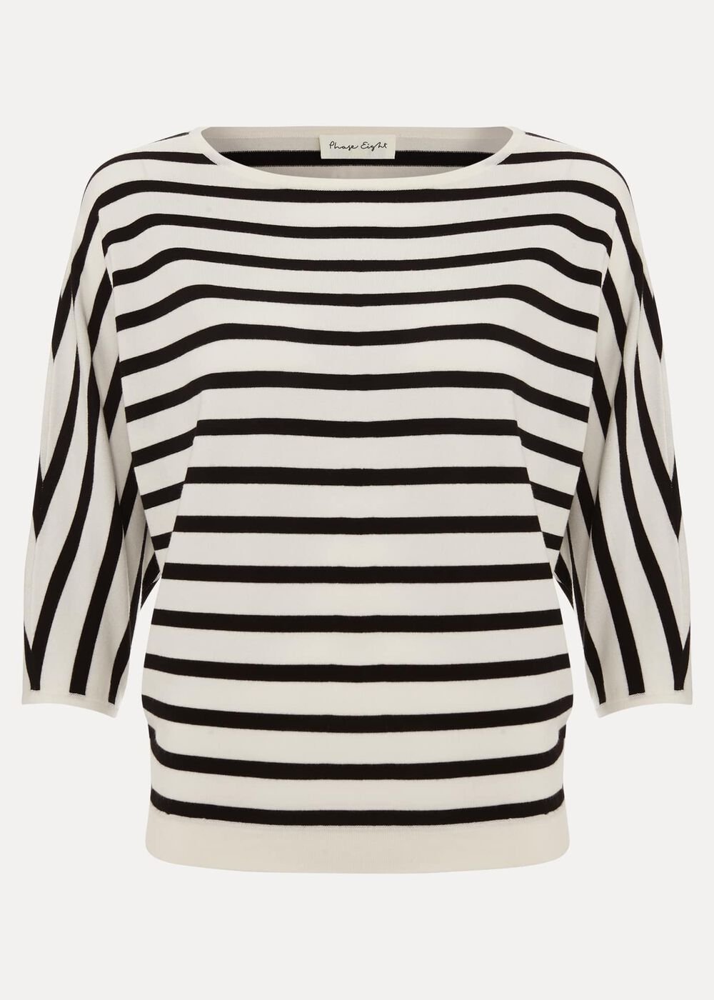 Women's Monochrome Stripe Knit Jumper - Black/Ivory