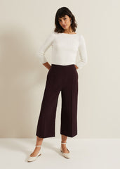 Tannah Ribbed Slash Neck Top - Ivory