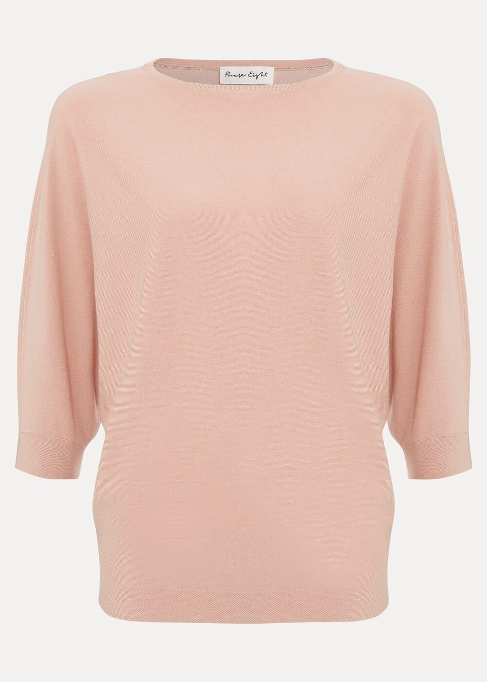 Women's Light Pink Batwing Knitted Jumper - Pink
