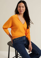 Gina V Neck Batwing Jumper - Orange