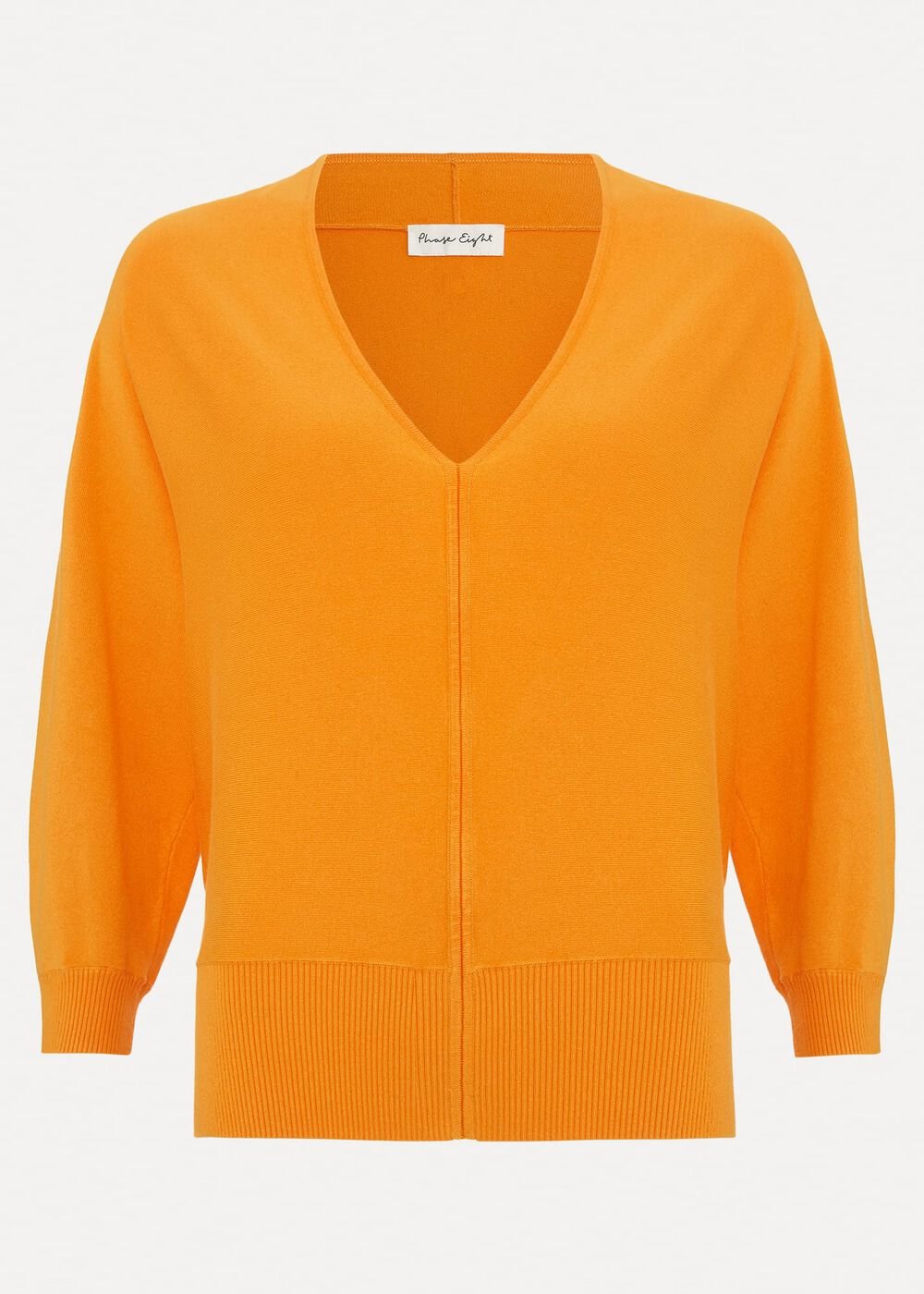 Gina V Neck Batwing Jumper - Orange