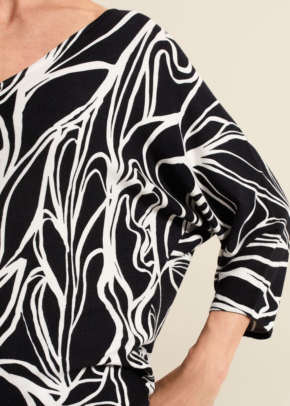 Ava Floral Print Colour Block Jumper - Multi-Coloured
