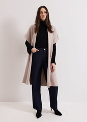 Wendy Shawl Collar Knit Gilet - Stone