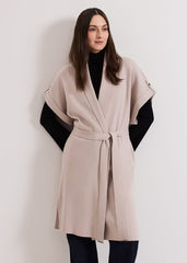 Wendy Shawl Collar Knit Gilet - Stone