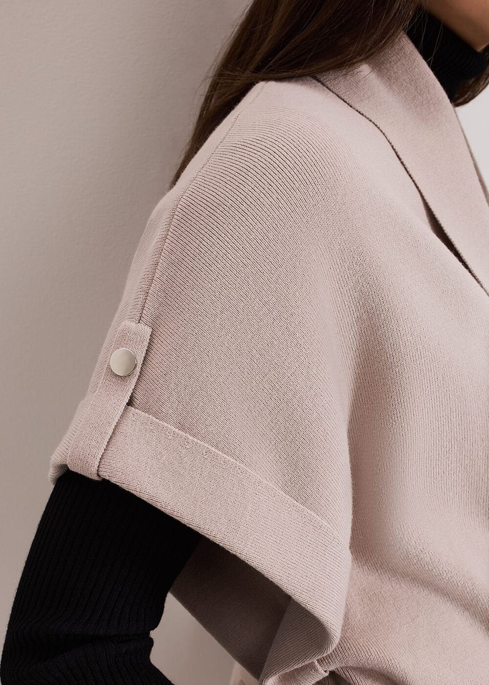 Wendy Shawl Collar Knit Gilet - Stone