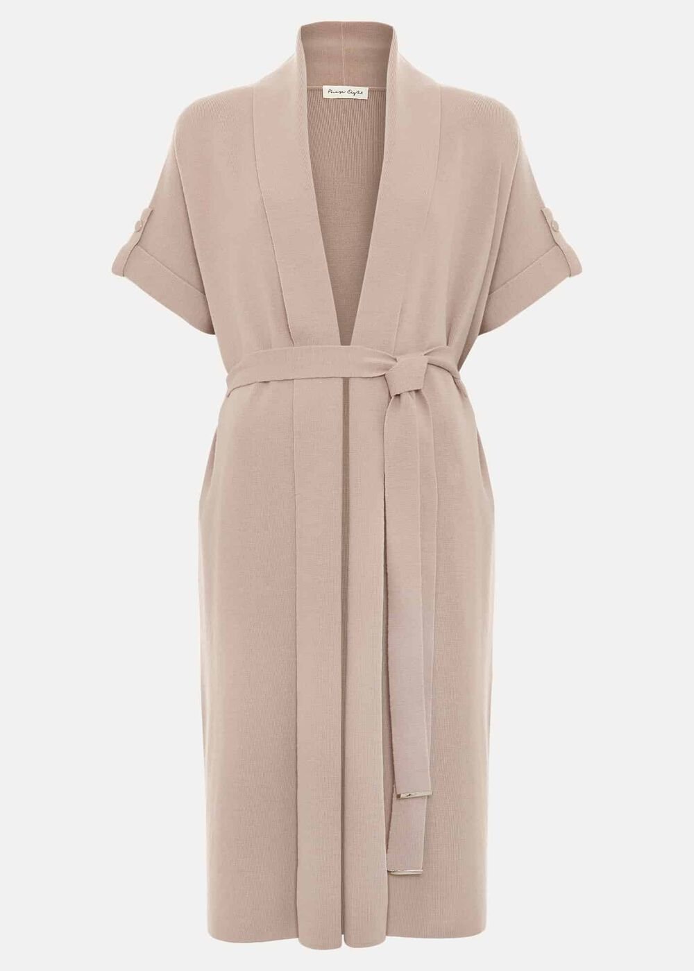 Wendy Shawl Collar Knit Gilet - Stone