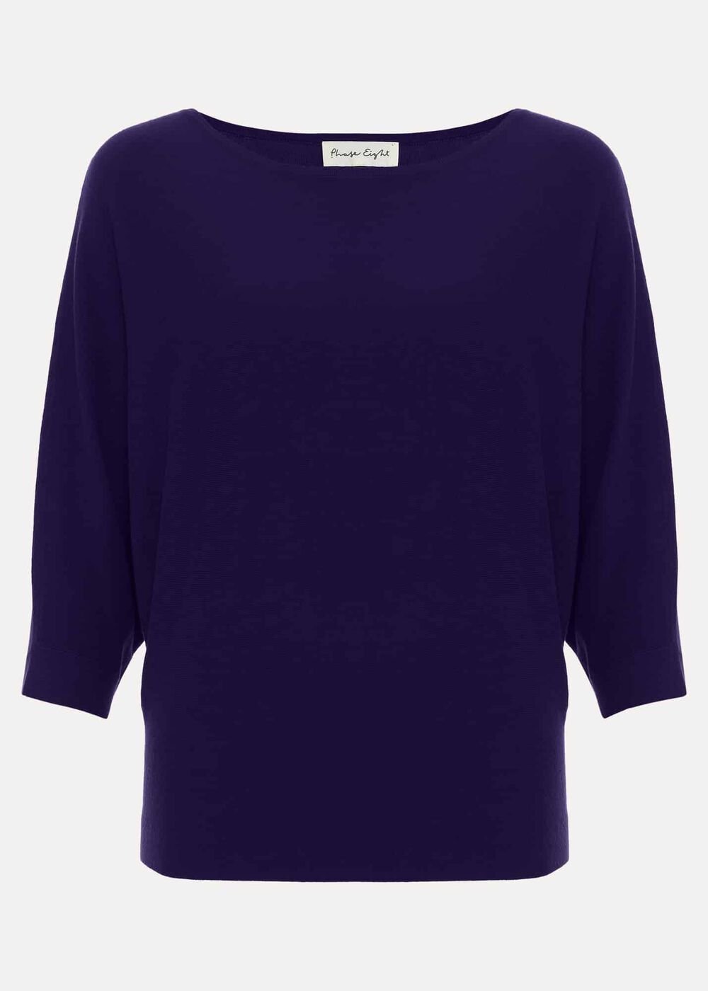 Women's Dark Purple Batwing Knit Jumper - Purple