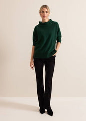 Salima Funnel Neck Knit Jumper - Green