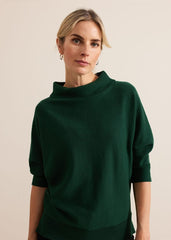 Salima Funnel Neck Knit Jumper - Green