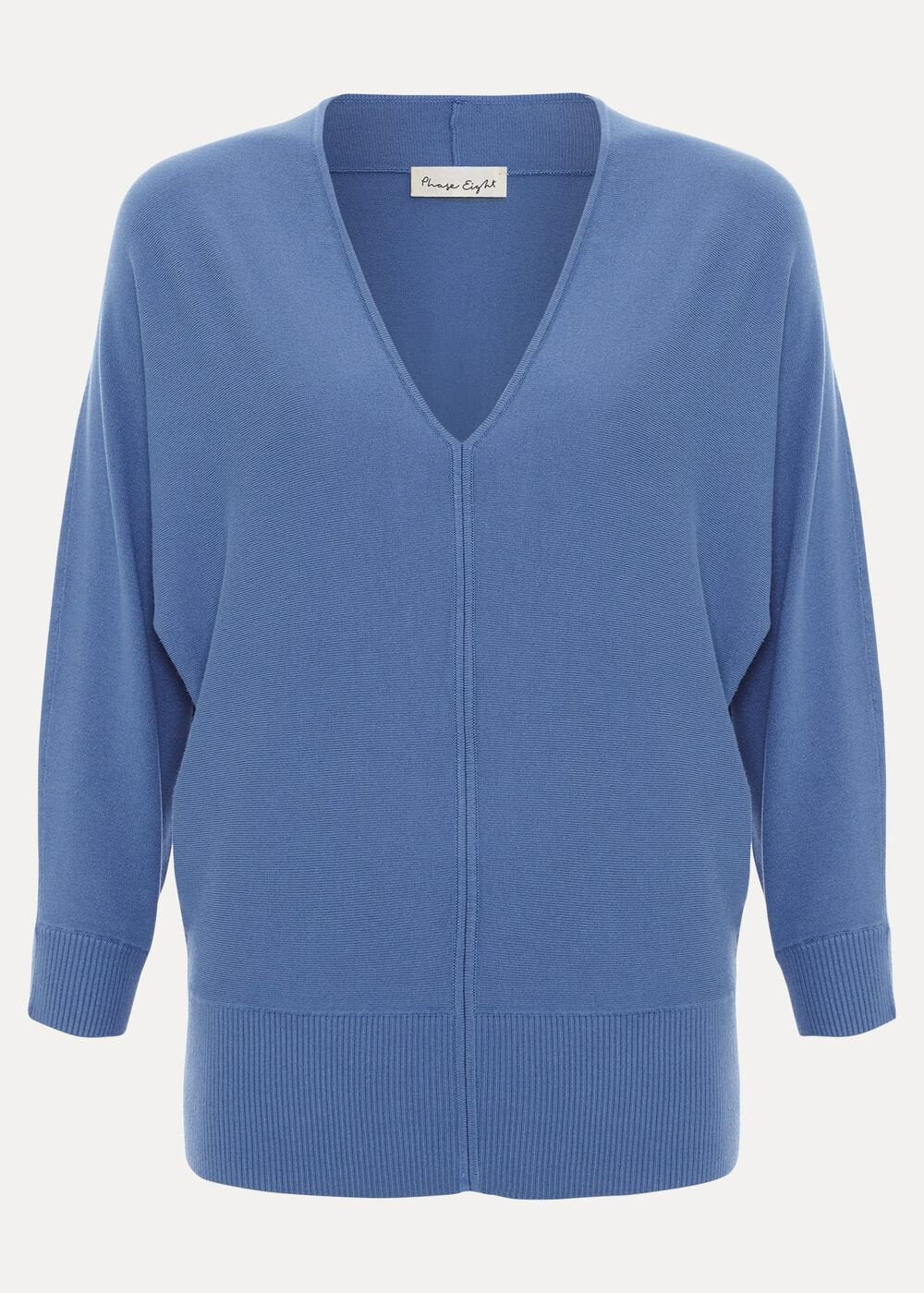 Gina V Neck Batwing Jumper - Blue