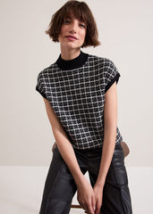 Tiffany Lurex Tank - Black/Ivory