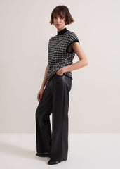 Tiffany Lurex Tank - Black/Ivory
