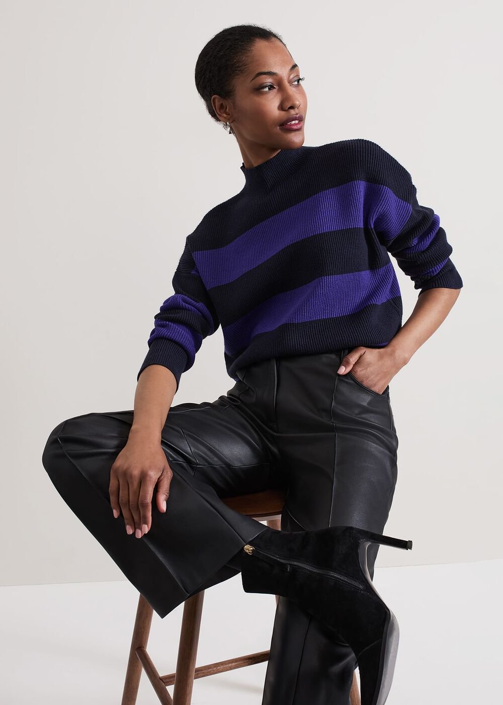 Sammi Stripe Jumper - Navy