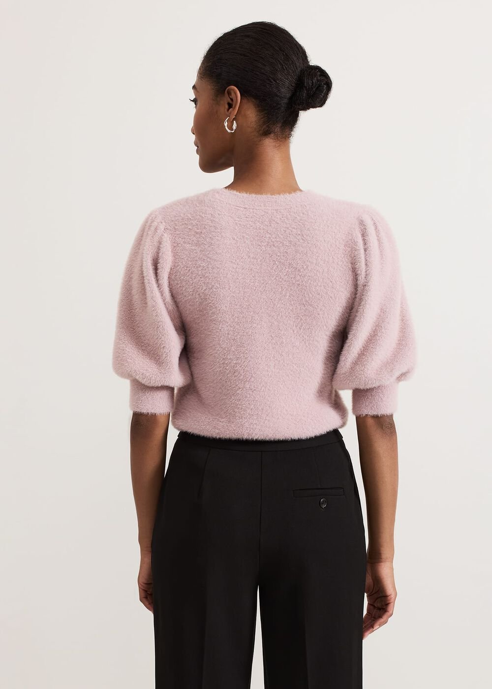 Fern Fluffy Puff Sleeve Knit - Pink