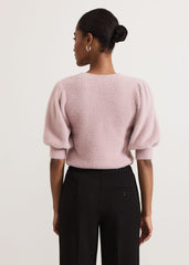 Fern Fluffy Puff Sleeve Knit - Pink