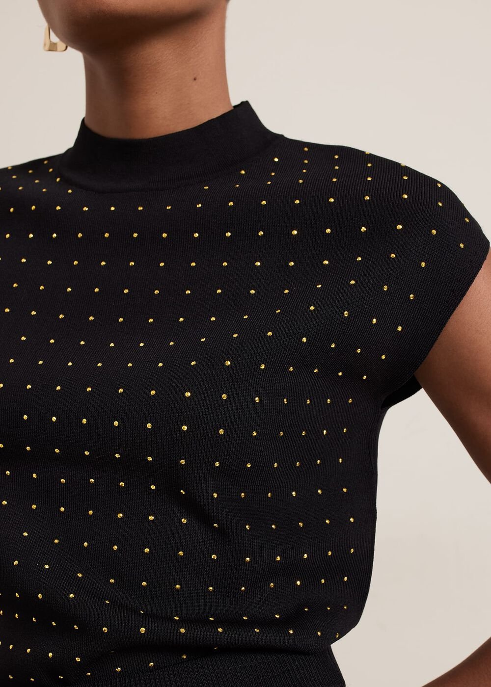 Kendall Stud Knit Top - Black