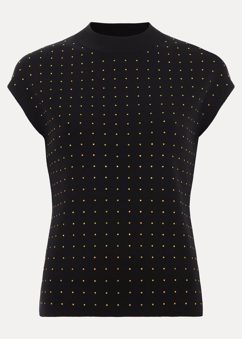 Kendall Stud Knit Top - Black