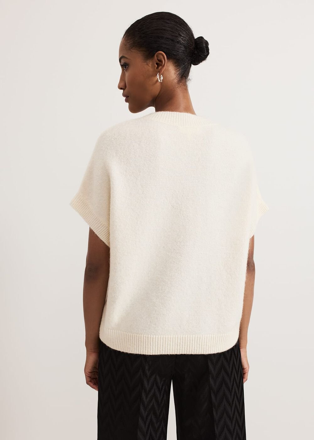 Allie Tabard Jewelled Top - Ivory