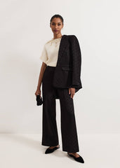 Allie Tabard Jewelled Top - Ivory