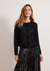 Javina Fluffy Lurex Cardigan - Metallic