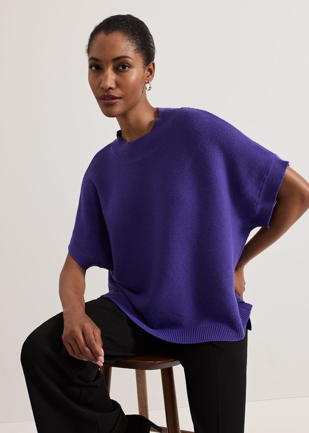 Grace Sleeveless Tabard Top - Purple